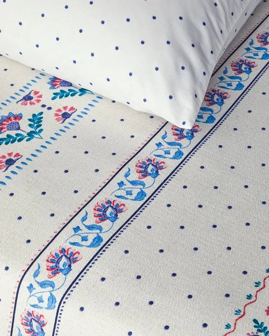 English Home - Deken - Zomerdekenset - Tweepersoons - 100% Katoen - 200 x 220 cm - Blauw - Roze