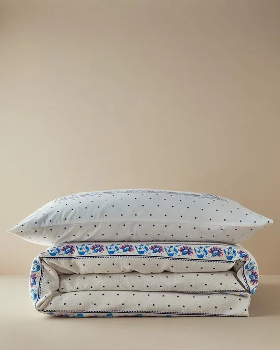 English Home - Deken - Zomerdekenset - Tweepersoons - 100% Katoen - 200 x 220 cm - Blauw - Roze