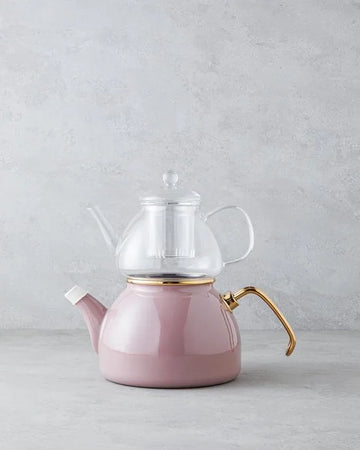 English Home Eliza Theepotset - 1.1 litre - 2.3 litre - Emaille - Oud Roze