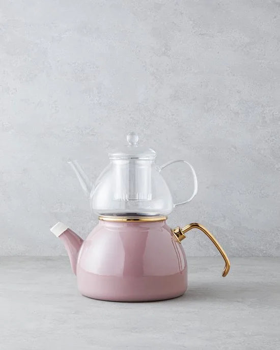 English Home Eliza Theepotset - 1.1 litre - 2.3 litre - Emaille - Oud Roze