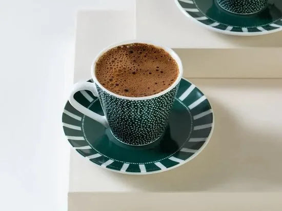 English Home espresso kopjes - Turkse koffie kopjes - 2 Persoons - 80ml - Groen
