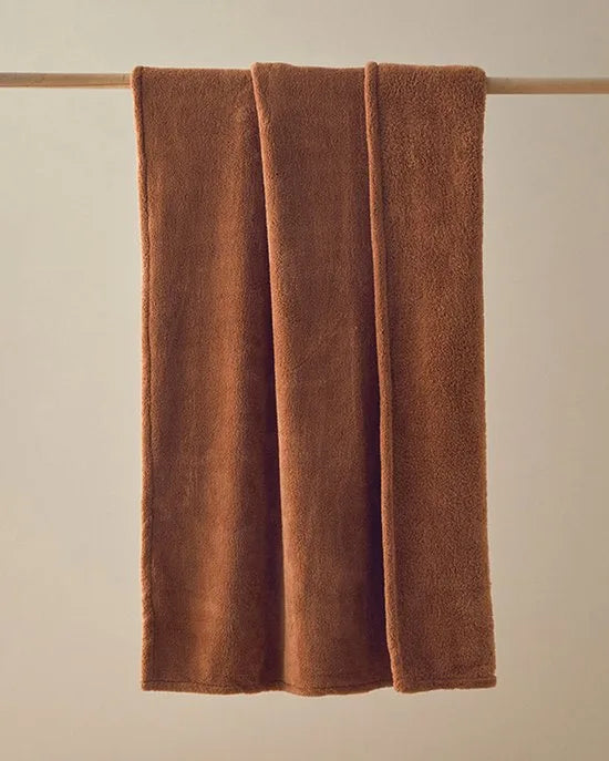 English Home - Fleece Deken - Fleece Plaid - Luxe Woondeken - Zachte deken - Tv Deken - 120x170 cm - Terracotta
