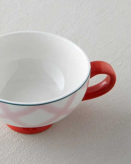 English Home Bright Parade Bone China Theepot Set – 400 & 290 ml – Rood – Elegante Thee- en Koffieset – Roze & groen English Home Florentis Bone China Theepo