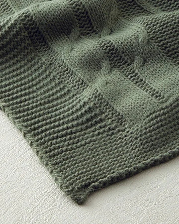 English Home - Gebreid Plaid - Woondeken - 130x170 cm - Groen