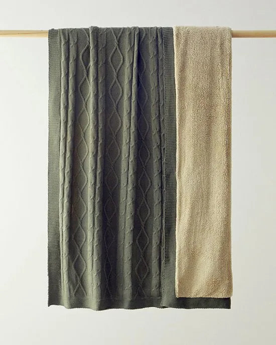 English Home - Gebreid Plaid - Woondeken - 130x170 cm - Groen