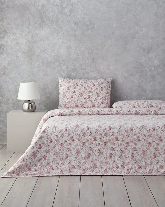 English Home Glossy Dekbedovertrek Set 160x220 cm – Inclusief Laken & Kussensloop – Wit – Perkal – Eenpersoons