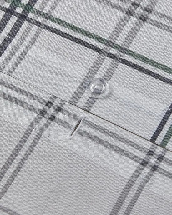 English Home - Graphic Grid - Dekbedovertrekset - Easy Iron - Eenpersoons - 100% Katoen - 1 kussensloop - 160 x 220 cm - Grijs