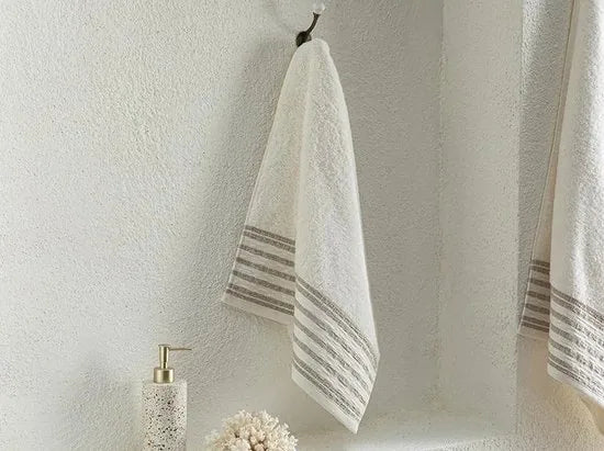 English Home handdoeken - 2 stuk - 50x70 cm - Groen – Beige