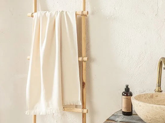 English Home handdoeken - Natural Cotton Bath Towel - Hamamhanddoek - 70x140 cm Beige- 1 stuk -