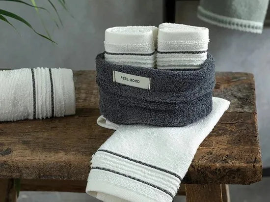 English Home handdoeken set - 4 stuks - 30x40 cm - Grijs