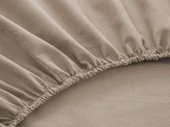English Home hoeslaken - Eenpersoons - 100% Katoen - 100x200 cm - Beige / Lichtbruin