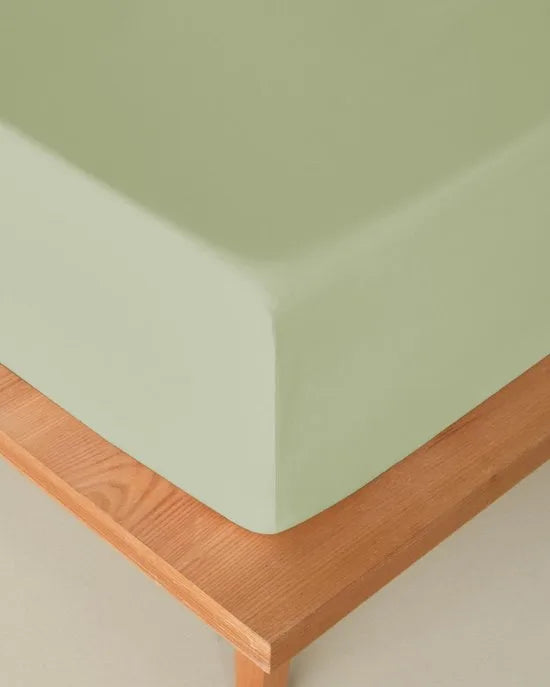 English Home hoeslaken - King Size - 100% Katoen - 180x200 cm - Licht Groen