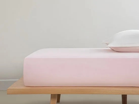 English Home hoeslaken - Super King Size - 100% Katoen - 200x200 cm - Licht Roze