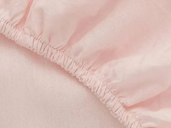 English Home hoeslaken - Tweepersoons - 100% Katoen - 160x200 cm - Donker Blauw – Licht roze
