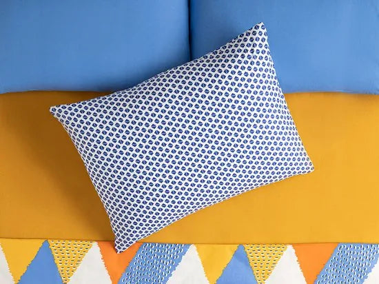 English Home kussensloop - 50x70 cm - 1 stuk - Rood – Blauw-wit