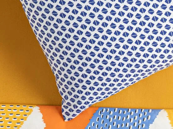 English Home kussensloop - 50x70 cm - 1 stuk - Rood – Blauw-wit