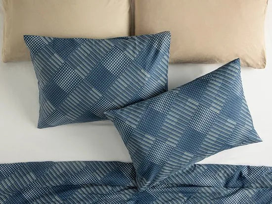 English Home kussensloop - 50x70 cm - Set van 2 stuks - Grijs – Donker blauw Donker Blauw (2813)