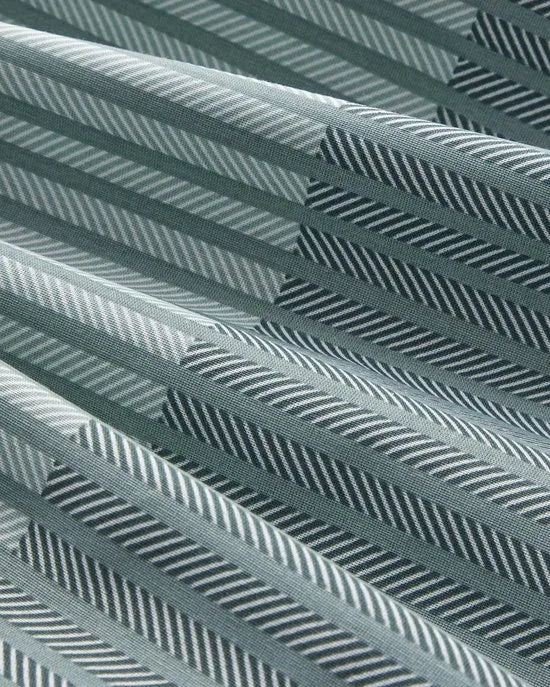 English Home - Modern Strip - Dekbedovertrekset - Easy Iron - Eenpersoons - Double Sided - Incl. hoeslaken 100x200 - 1 kussensloop - 160 x 220 cm - Groen