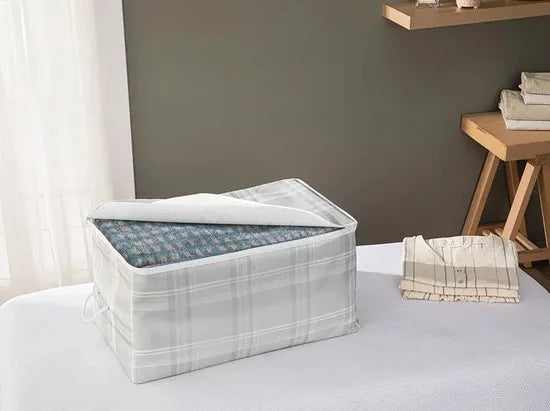 English Home opbergtas - Opbergzak - 2 Stuks - 64x41x35 cm - Grijs – Grijs 74 x 46 x 46cm