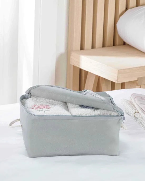 English Home - Opbergzak Organizer - Opbergtas en Organiser voor Dekbed en Kleding - Opvouwbaar - Grijs