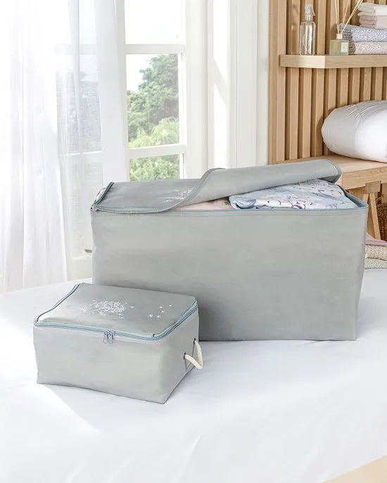 English Home - Opbergzak Organizer - Opbergtas en Organiser voor Dekbed en Kleding - Opvouwbaar - Grijs
