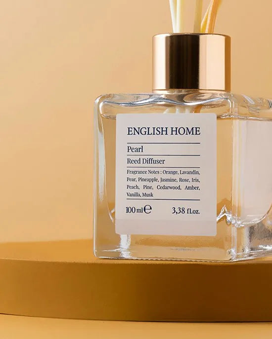 English Home- Pearl - Geurstokjes - Huisparfum - Huisgeur 100 ml - Wit