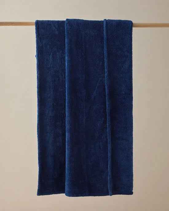 English Home Plaid - Woon Deken - Fleece- Superzacht - 120x170 cm - Donderblauw