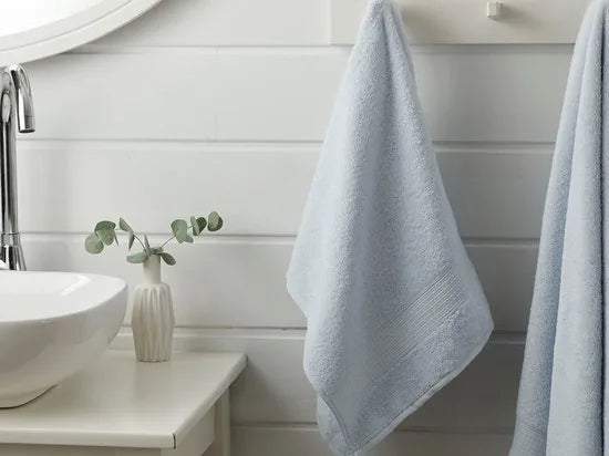 English Home Pure Basic Face Towel 50x90 cm Blue- 2 stuks