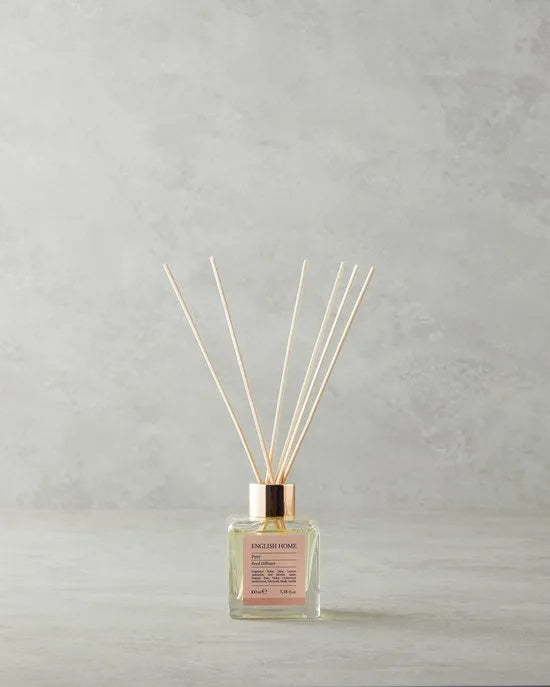 English Home Pure Geurstokjes 100 ml – Reed Diffuser – Frisse Linnen Geur – Citroen, Bloemen & Vanille – Voor Woonkamer, Badkamer & Slaapkamer