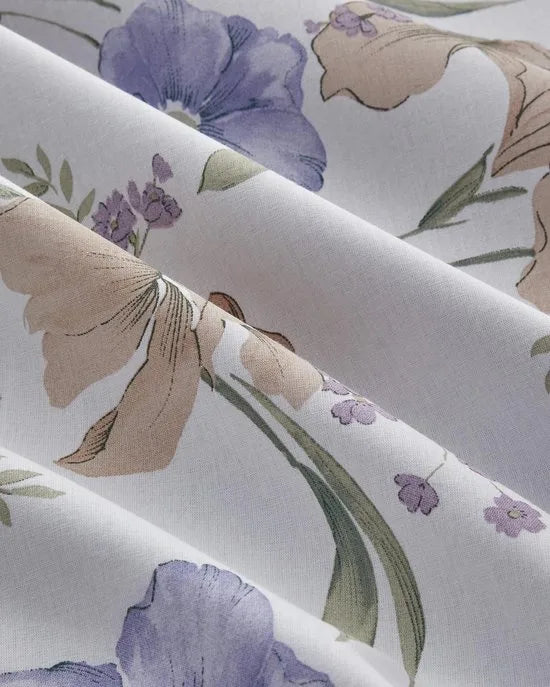 English Home - Rustic Blossom - Dekbedovertrekset - Eenpersoons - Incl. hoeslaken 100x200 - 1 kussensloop - 160 x 220 cm - Kleurrijk/Lila