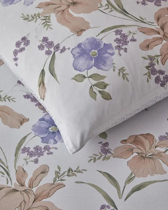English Home - Rustic Blossom - Dekbedovertrekset - Eenpersoons - Incl. hoeslaken 100x200 - 1 kussensloop - 160 x 220 cm - Kleurrijk/Lila