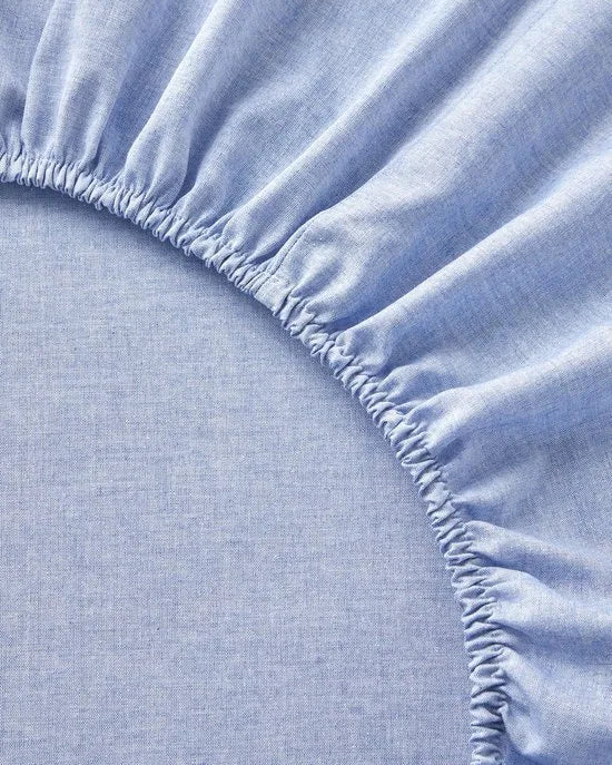 English Home - Subtles Waves - Dekbedovertrekset - Easy Iron - Eenpersoons - Incl. hoeslaken 100x200 - 1 kussensloop - 160 x 220 cm - Blauw/Wit