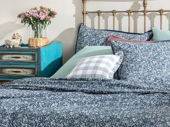 English Home Summer blanket - Bedsprei 150x220 cm - Oranje – Blauw 150 x 220cm Bedsprei 150x220 cm Blauw (1361)