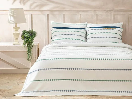 English Home Summer blanket - Bedsprei 150x220 cm - Blauw - Groen