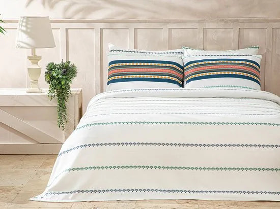 English Home Summer blanket - Bedsprei 150x220 cm - Blauw - Groen