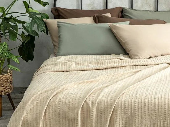English Home Summer blanket - Bedsprei 150x220 cm - Oranje – Beige 200 x 220cm Bedsprei 200x220 cm Beige (0982)