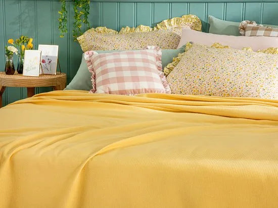 English Home Summer blanket - Bedsprei 150x220 cm - Oranje – Geel 200 x 220cm Bedsprei 200x220 cm Geel (1354)