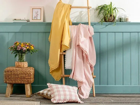 English Home Summer blanket - Bedsprei 150x220 cm - Oranje – Geel 200 x 220cm Bedsprei 200x220 cm Geel (1354)