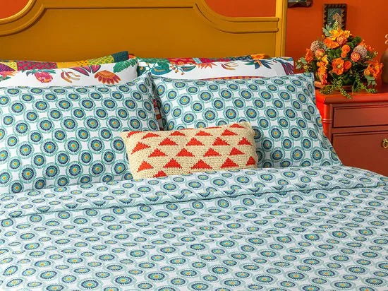 English Home Summer blanket - Bedsprei 150x220 cm - Oranje – Groen 200 x 220cm Bedsprei 200x220 cm Groen (1149)