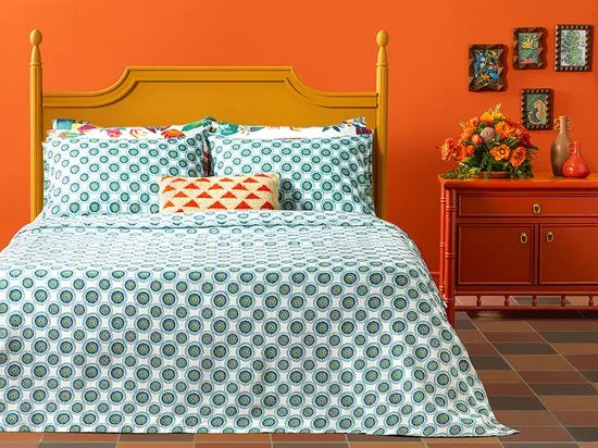 English Home Summer blanket - Bedsprei 150x220 cm - Oranje – Groen 200 x 220cm Bedsprei 200x220 cm Groen (1149)