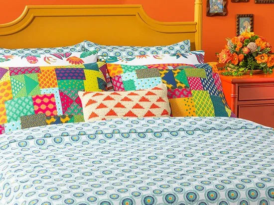 English Home Summer blanket - Bedsprei 150x220 cm - Oranje – Groen 200 x 220cm Bedsprei 200x220 cm Groen (1149)
