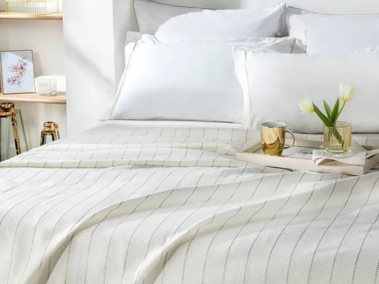 English Home Summer blanket - Bedsprei 150x220 cm - Oranje – Geel; wit 200 x 220cm English Home Summer blanket Be (1408)