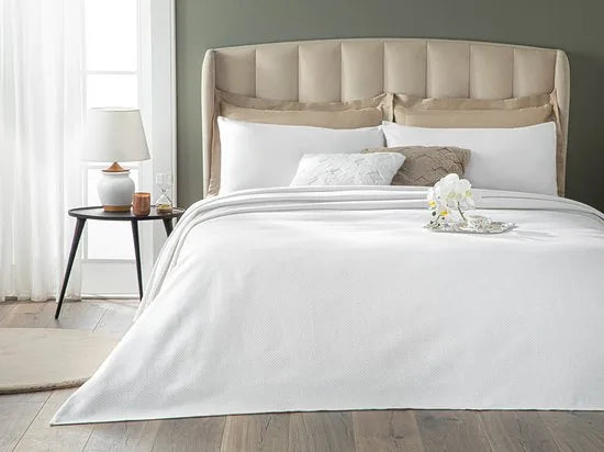 English Home Summer blanket - Bedsprei 150x220 cm - Oranje – Wit 200 x 230cm Bedsprei 200x230 cm Wit (0647)