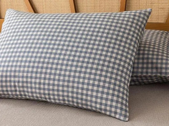 English Home Summer blanket - Bedsprei incl. 1 kussensloop - 150x220 cm - Blauw – Beige