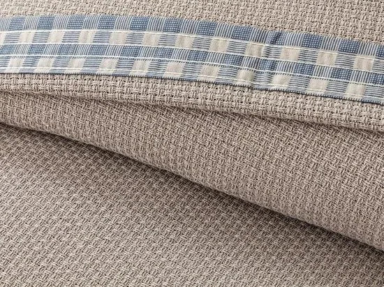 English Home Summer blanket - Bedsprei incl. 1 kussensloop - 150x220 cm - Blauw – Beige