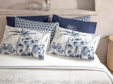 English Home Summer blanket - Bedsprei incl. 2 kussenslopen en onderlaken 200x220 cm - Blauw