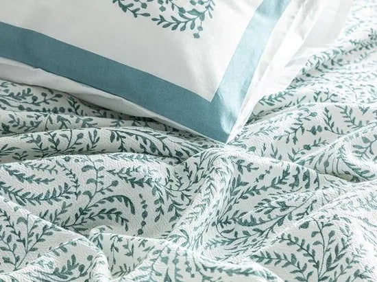 English Home Summer blanket - Bedsprei incl. 2 kussenslopen en onderlaken - 200x220 cm - Blauw