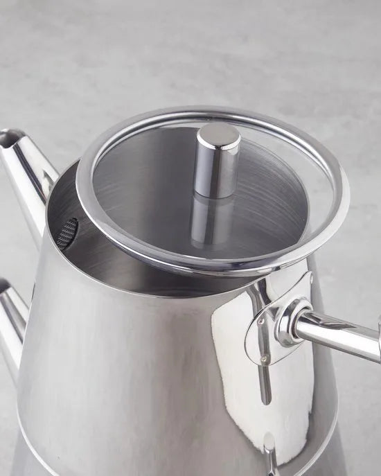 English Home - Theepot New Aden - 0,60 lt + 1,25 lt - RVS - Zilver
