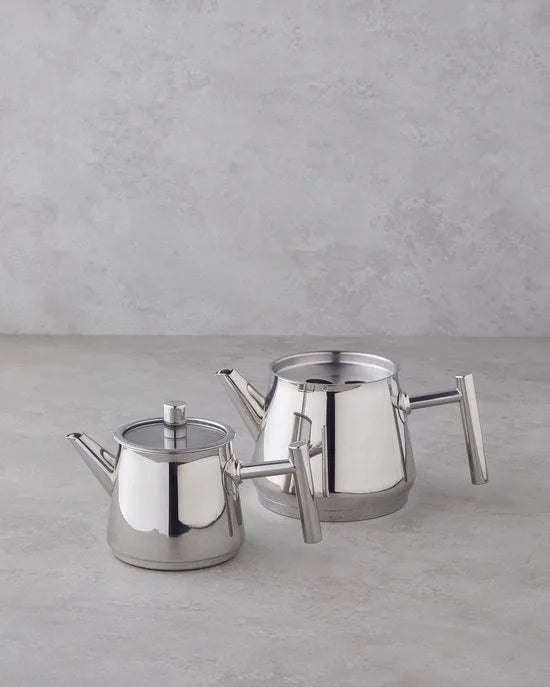 English Home - Theepot New Aden - 0,60 lt + 1,25 lt - RVS - Zilver