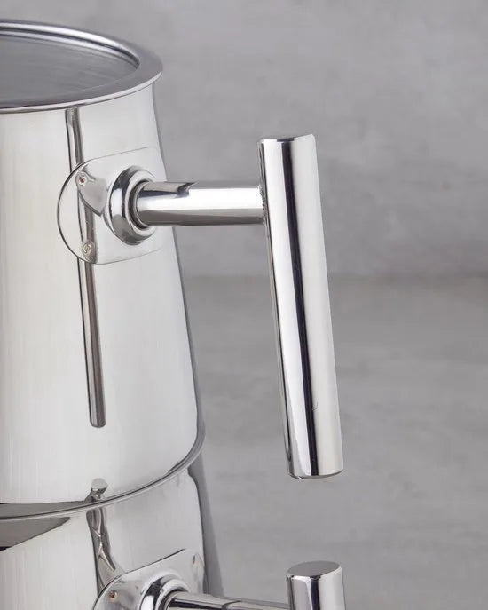 English Home - Theepot New Aden - 0,60 lt + 1,25 lt - RVS - Zilver